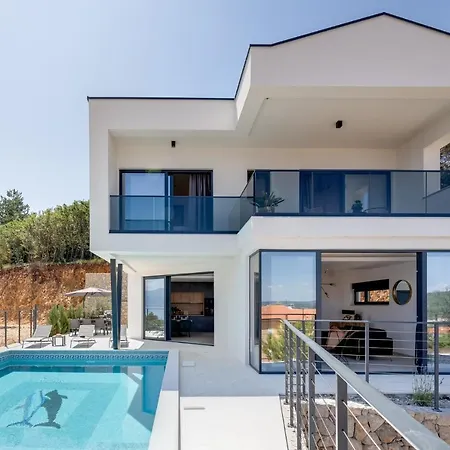 Luxury Villa Verbenico Hills- Amazing Sea View, Pool With Whirpool And Waterfall, Beach, In Famous Wine Region - Your Holiday With Style Vrbnik Exteriér fotografie