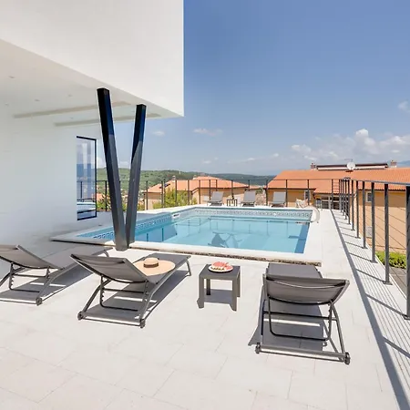 Luxury Villa Verbenico Hills- Amazing Sea View, Pool With Whirpool And Waterfall, Beach, In Famous Wine Region - Your Holiday With Style Vrbnik Exteriér fotografie